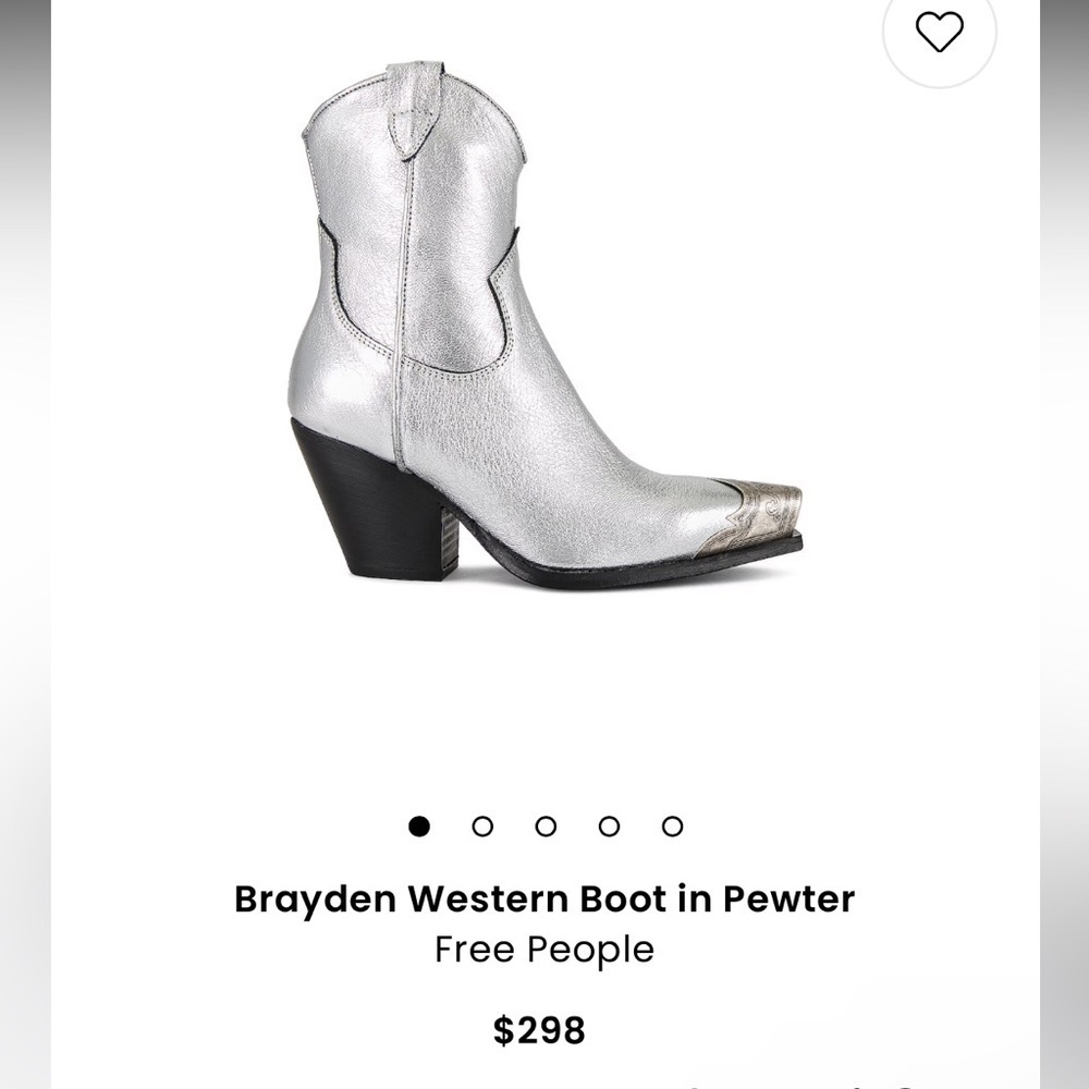 Free People  Brayden Western Boot Pewter Size 9 NWT - Picture 3 of 17